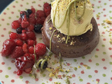 Fondants chocolat fruits rouges glace pistache