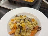 One pot pasta butternut champignons lardons