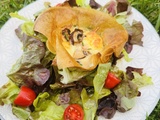 Panier de bricks croustillants jambon champignons