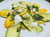 Tagliatelles de courgetttes marinees citron basilic