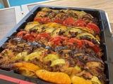 Tian de legumes au riz et saucisse