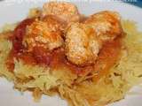 Courge spaghetti et boulettes de poulet à l'italienne (Recette Weight Watchers 5pp/pers)