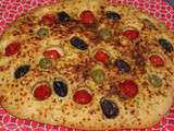 Focaccia olives,tomates et ail