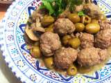 Mthawem, Boulettes de boeufs hachés aux olives vertes et champignons frais et cumin/Plat Algérien