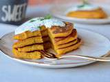 Pancakes au potimarron – crème légère de coriandre