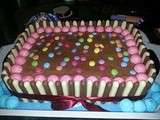 Layer cake party chocolat framboise smarties finger