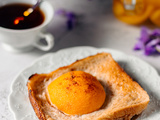 Dessert à la pêche façon pain perdu (végétalien, vegan)