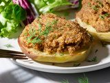 Pommes de terre farcies de pâté de « poisson fumé » (végétarien, vegan)