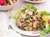 Salade aux haricots blancs et champignons (végétarien, vegan)