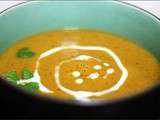 Soupe de lentilles corail, tomate et lait de coco (vegan)