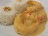 Crevettes au curry et lait coco