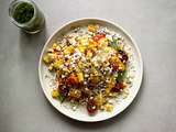 Salade de saison au maïs & poivrons grillés