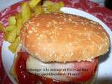 Hamburger à la tomate et frites au four