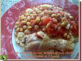 Tajine de pilons de poulet, tomates et pois chiche