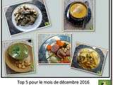 Vos préférences (recettes) : décembre 2016