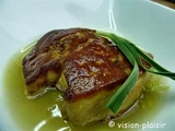 Foie gras de canard chaud aux poireaux