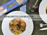 Spaghetti, courgette et tapenade