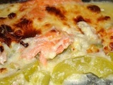 Gratin de courgettes au saumon fumé