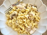 Coquillettes au poulet et champignons