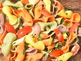 Salade de pâtes colorées au basilic et citron