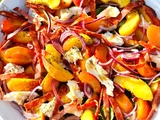 Salade de pêches, abricots et mozzarella
