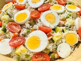 Salade de riz au thon et aux oeufs