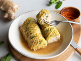 Rouleaux de chou farci menthe et gingembre