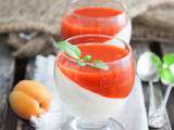 Panna cotta végétales, coulis fraise/abricot