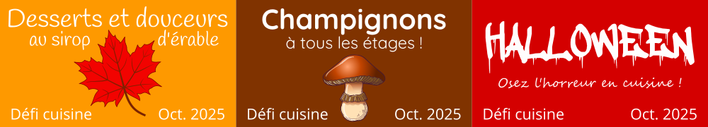 Recettes de Defis Cuisine Octobre 2025