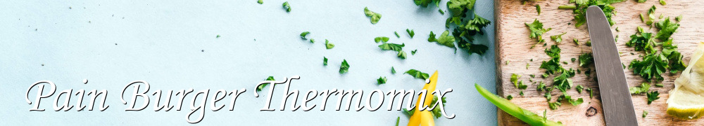 Recettes de Pain Burger Thermomix